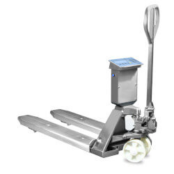 TPWI-LK 2000 kg / 0,5/1 kg - nierdzewny wózek paletowy z wagą